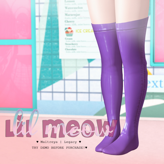 -Lil Meow- Arni Socks - Purple Latex