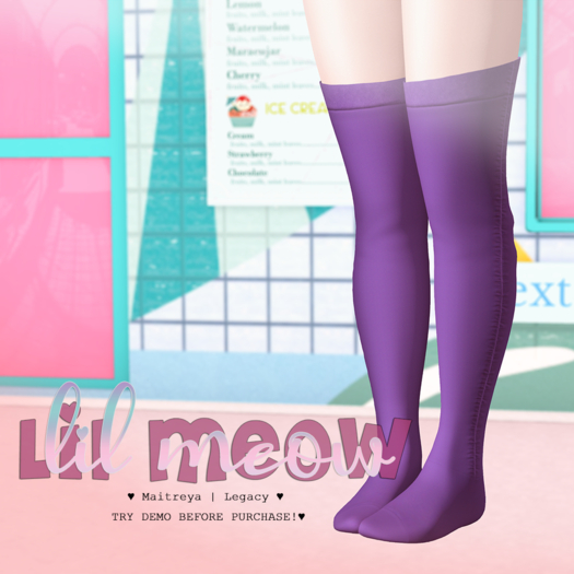 -Lil Meow- Arni Socks - Purple Fabric
