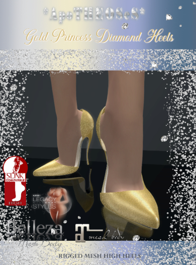 Gold Princess Diamond Heels