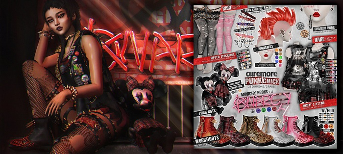 CUREMORE / Punk Chick /  RIPPED STOCKINGS/ RARE