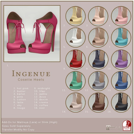 Ingenue :: Cosette Heels (Maitreya) :: Rouge 