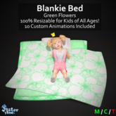 [Jester Inc.] Green Flowers Blankie Bed!