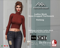 *HH* Ladies Mesh Nora Cropped Turtleneck Nutmeg