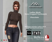 *HH* Ladies Mesh Nora Cropped Turtleneck Chocolate