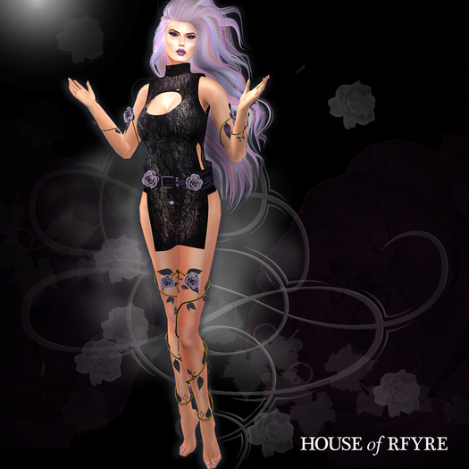 RFYRE LAVENDER ROSE FANTASY MESH*