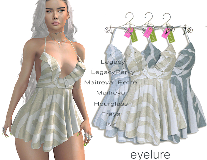 Eyelure Ruffle Halter Dress - 3 Pack  ZEBRA Dresses