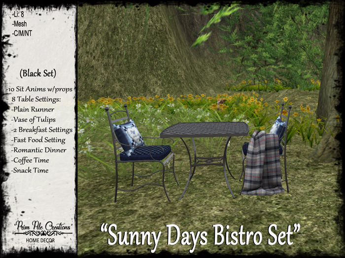 ~PPC~ Sunny Days Bistro Table BK BOXED