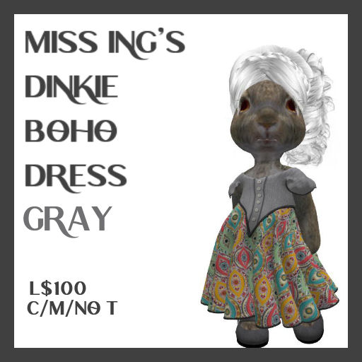 Miss Ing's Dinkie Circular Dress Set Boho Gray 