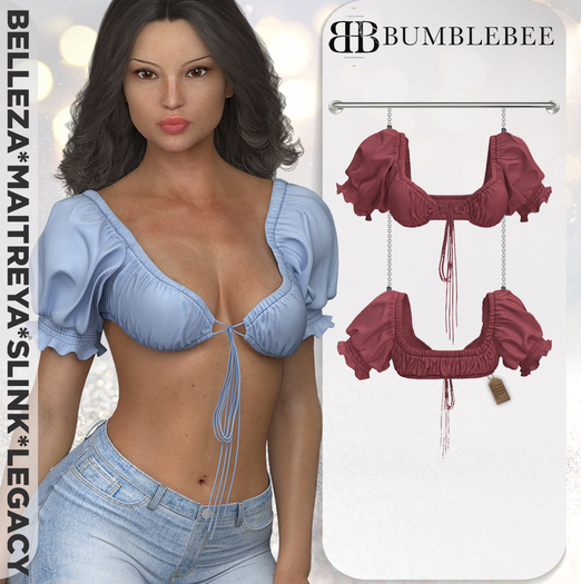 Bumblebee - Sussie Crop Laced Top - Cardinal