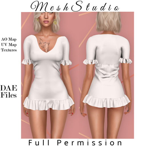 MeshSTUDIO - Ruff Dress Maitreya FULL PERMISSION OBJ/DAE
