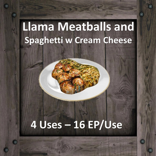 DFS Llama Meatballs and Spaghetti w  Cream Cheese (Texture)