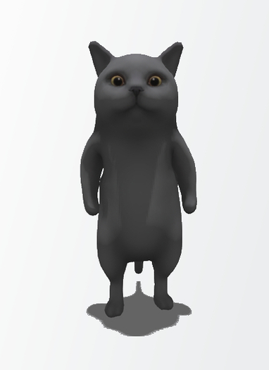 Mesh Grey Curious Cat Avatar