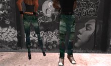 Mactavish's Trashed Green Messy Jeans