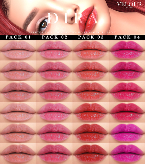 VELOUR: "Dira" HD Lips - Pack 01 (Genus)