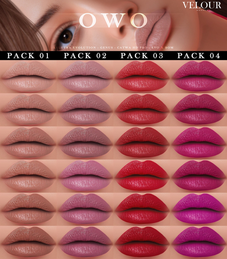 VELOUR: "OwO" HD Lips - Pack 03 (Catwa HD PRO)