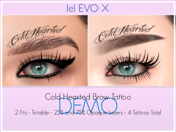 Demo Sassyphur's Cold Hearted Lel Evo X & AK ADVX Brow Tattoo - Tintable