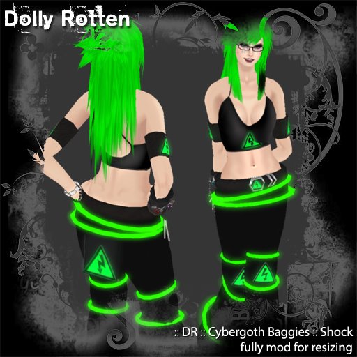 :: Dolly Rotten :: Cybergoth Baggies :: Shock - green