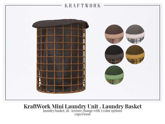 KraftWork Mini Laundry Unit . Laundry Basket (Add Me)