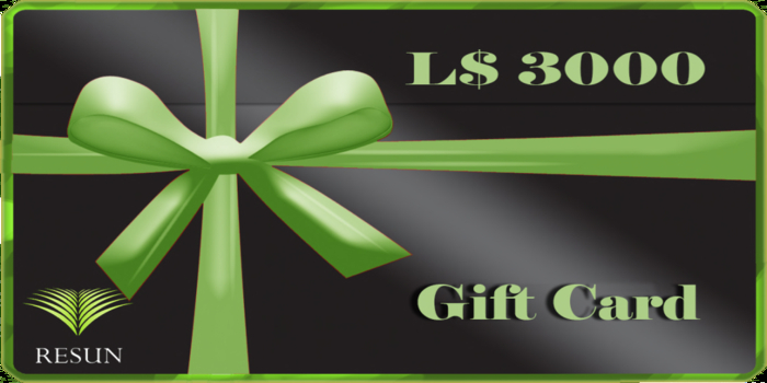 Res_Gift Card 3000 L$ Rez to activate