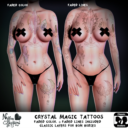 (NO) Crystal Magic Tattoos - 2 Versions Included Boxed