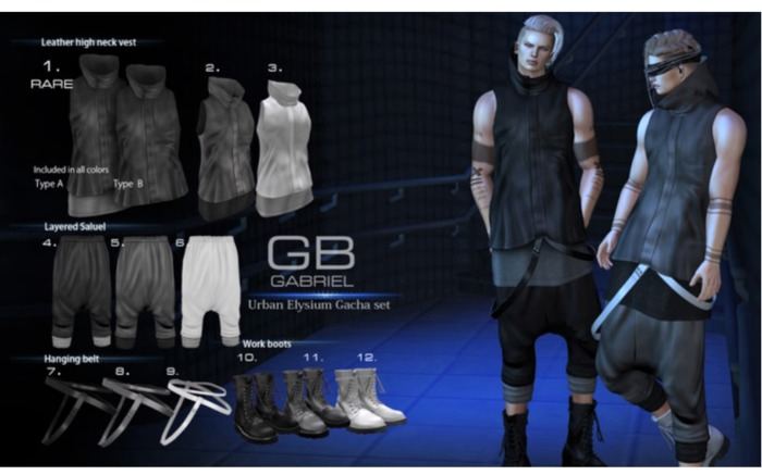 3.::GB::Leather high neck vest / White (TMP)