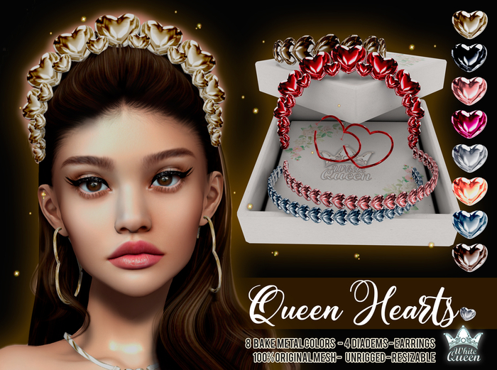 QUEEN HEART JEWELRY SET COLLECTION - WHITE QUEEN