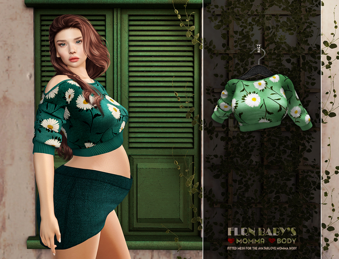 [FLRN DESIGN] - Gia Top Pattern Green