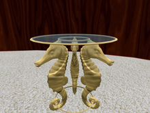 TM Seahorse Glass Top Coffee Table - Gold