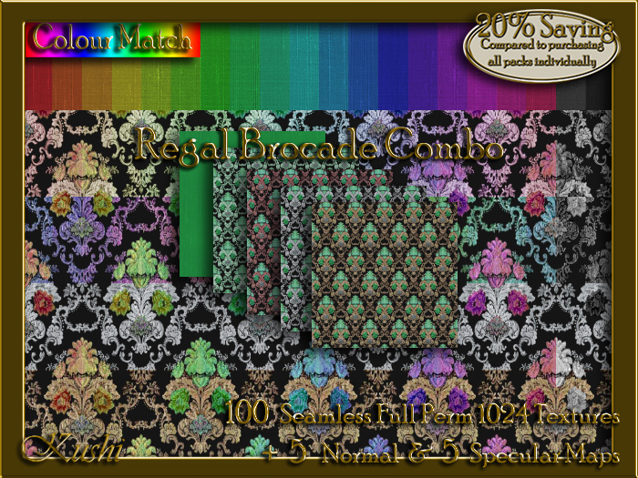 Regal Brocade Combo Seamless Texture Set