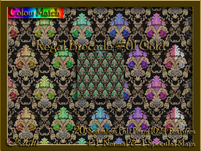 Regal Brocade #01 Gold Seamless Texture Set