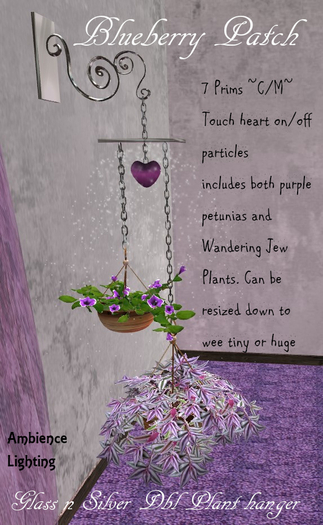 Glass n Silver Dbl Plant hanger-purple