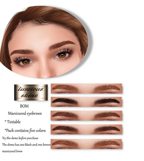 Bom thick manicured demo black brown/ eyebrow