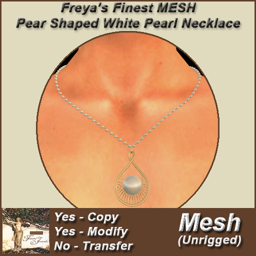 Freya's Finest Pear Shaped White Pearl Necklace - MESH