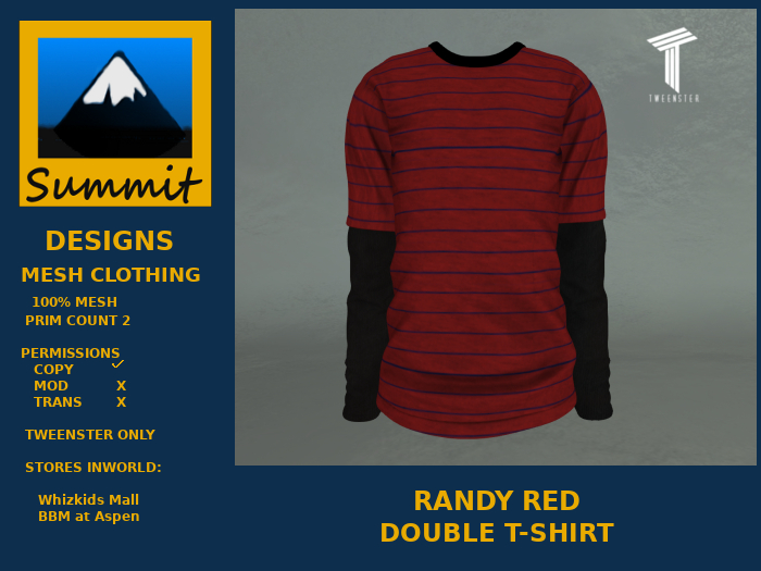 Summit Randy Red Double T-Shirt [Tweenster]