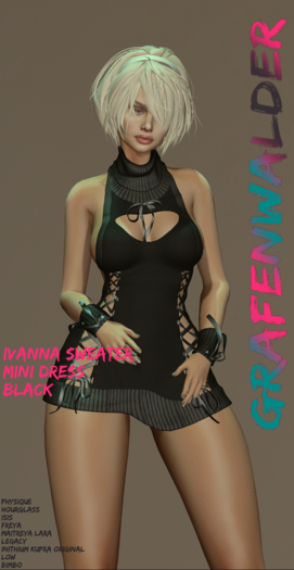 GW - Ivanna Sweater Mini dress Black