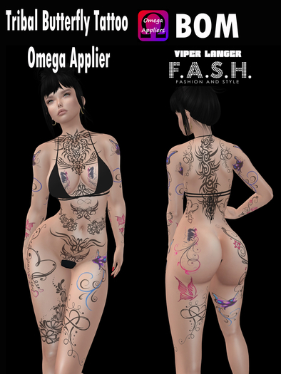 F.A.S.H VIPER Tribal Butterfly Tattoo Omega Applier BOM