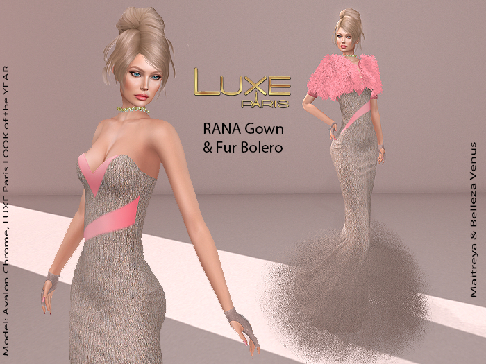 LUXE Paris RANA Gown & Fur Bolero