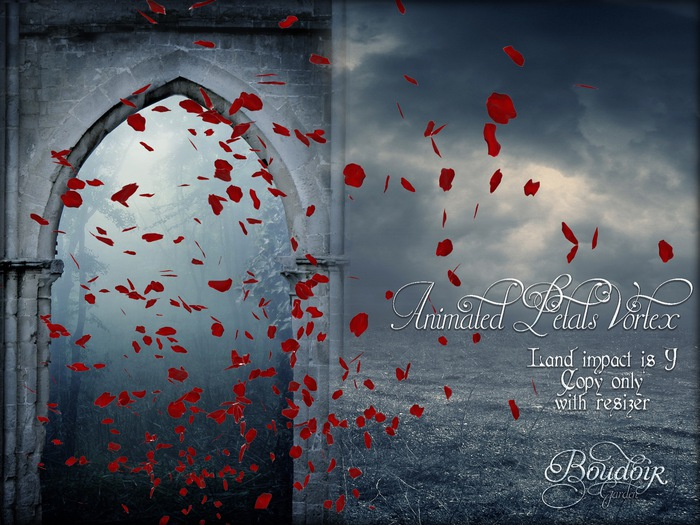 Boudoir Garden-Red Petals Animated Vortex