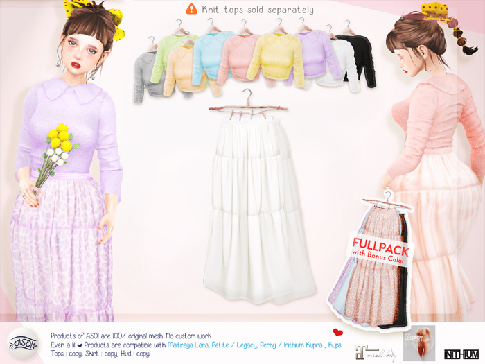 ASO! Even a lil Skirt (white) - Lara / Petite / Legacy / Perky / Kupra / Kups