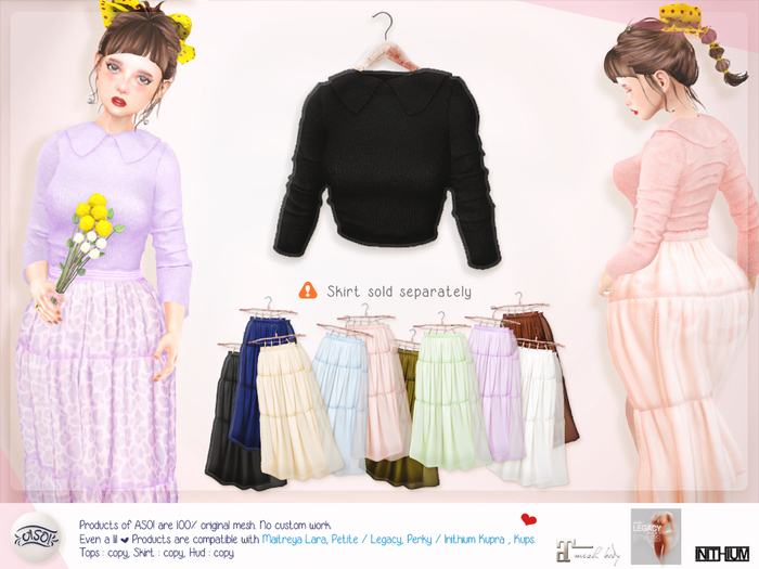 ASO! Even a lil Knit (black) - Lara / Petite / Legacy / Perky / Kupra / Kups