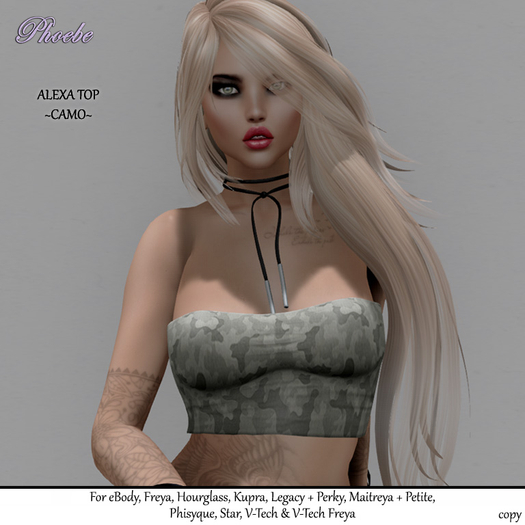 *P* Alexa Mesh Top ~Camo~