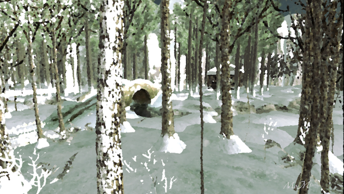 SNOWY LANDSCAPE    framed