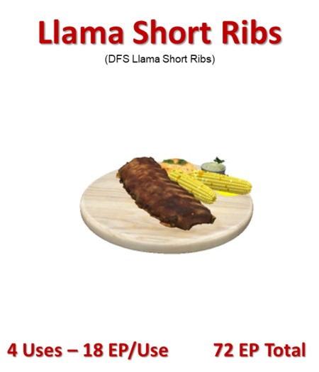 DFS Llama Short Ribs (Texture)