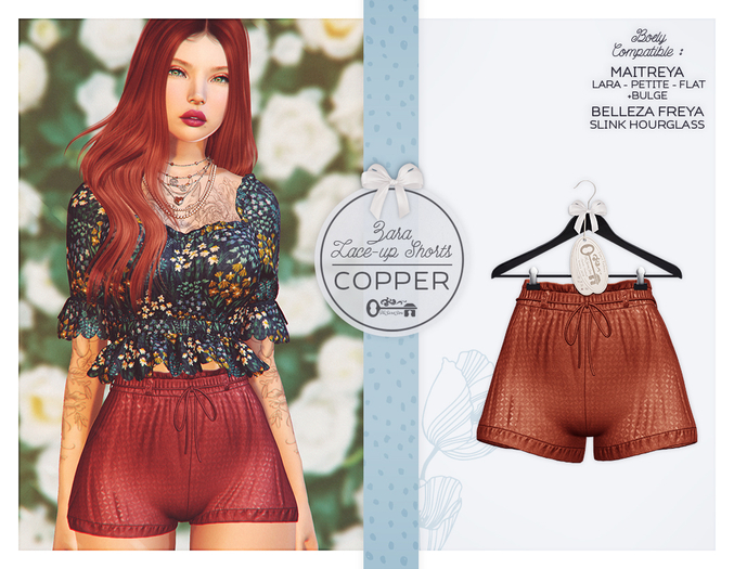 The Secret Store - Zara Lace-up Shorts - Maitreya Lara, Bulge, Belleza Freya, Slink Hourglass - Copper