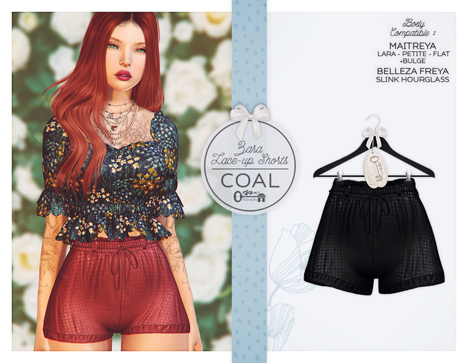 The Secret Store - Zara Lace-up Shorts - Maitreya Lara, Bulge, Belleza Freya, Slink Hourglass - Coal