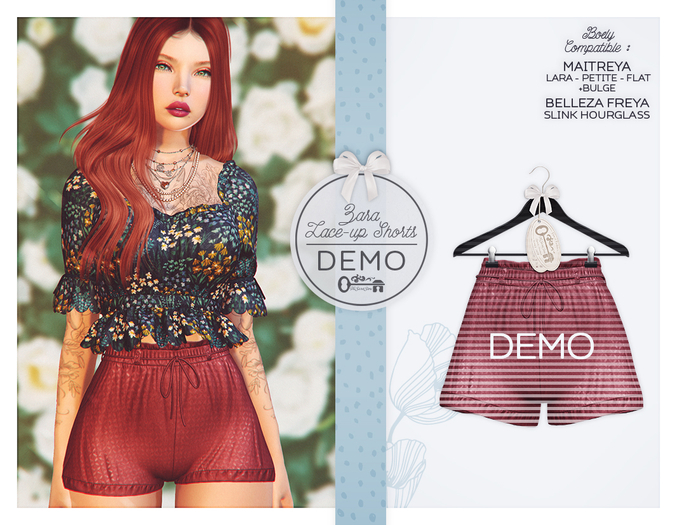 The Secret Store - Zara Lace-up Shorts - Maitreya Lara, Bulge, Belleza Freya, Slink Hourglass - DEMO