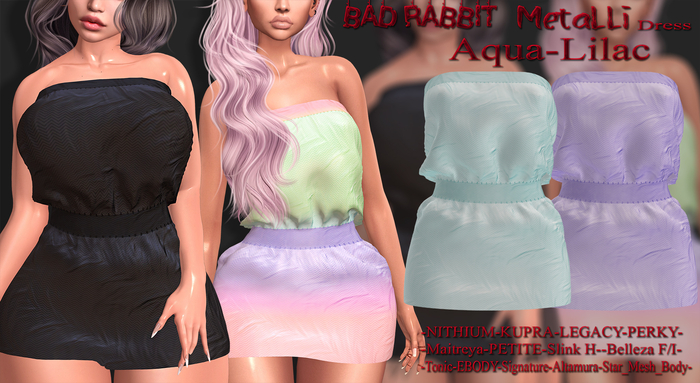 .:Bad Rabbit:. Metalli Dress Aqua-Lilac