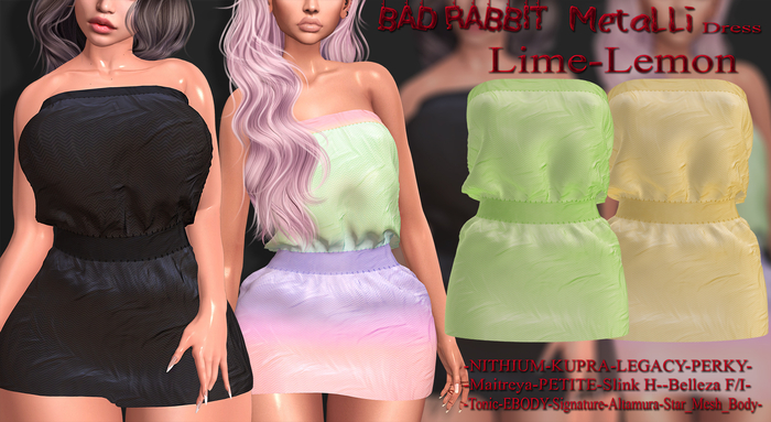 .:Bad Rabbit:. Metalli Dress Lime-Lemon