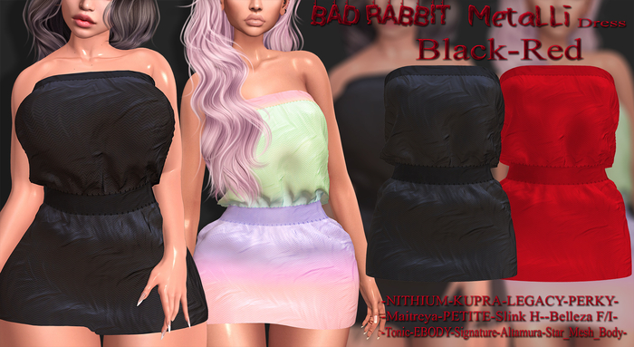 .:Bad Rabbit:. Metalli Dress Black-Red