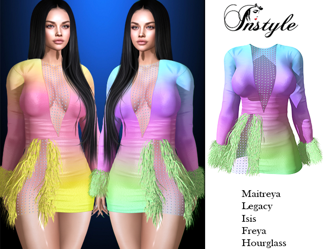 InStyl -Chameleon Dress -v2(Maitreya,Legacy,Isis,Freya,Hourglass)